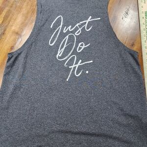 Nike T Dri-Fit Women's Large "Just Do It" Sleeveless Tee Top. Grey